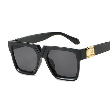 Black Retro Square Sunglasses