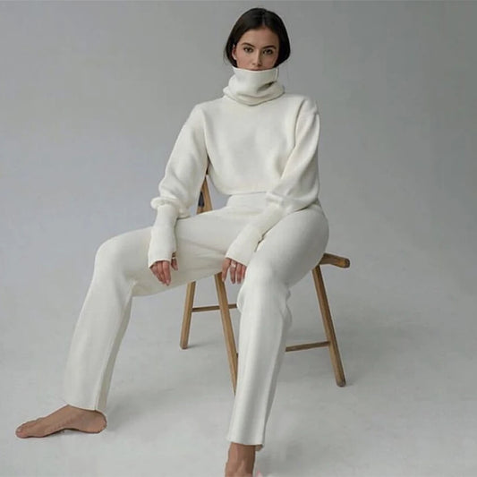 Turtleneck Sweater two Pieces Set