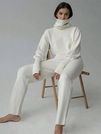 Turtleneck Sweater two Pieces Set