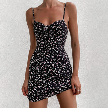 Floral Sundress Sleeveless V-Neck Mini Dress